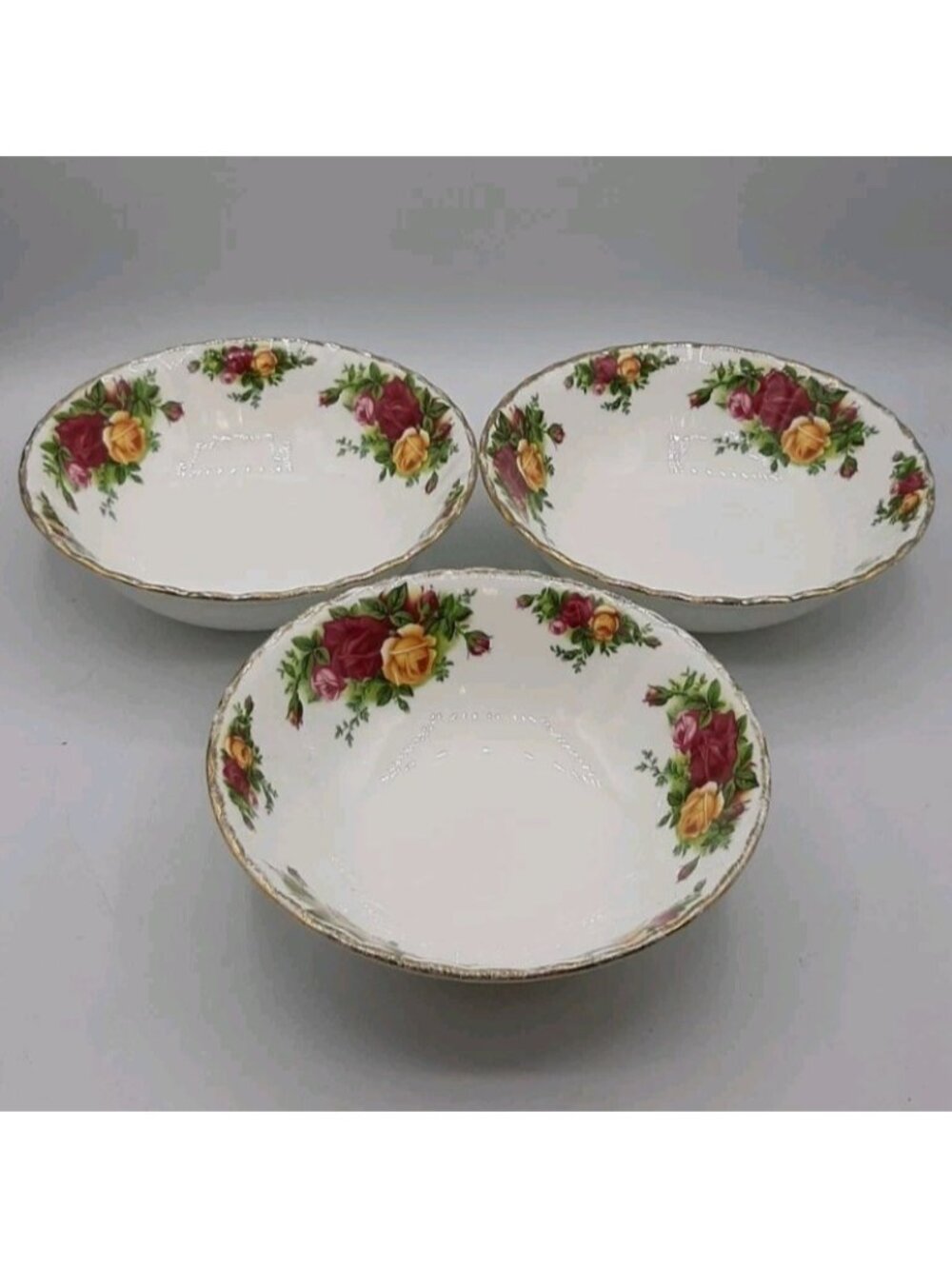 Royal Albert Old Country Roses Bowls 6” Cereal All Purpose 1962 England Set of 3